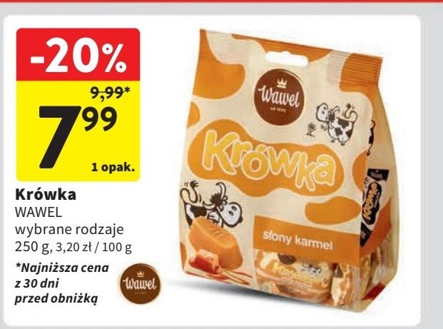 Cukierki WAWEL KRÓWKA SŁONY KARMEL promocja w Intermarche