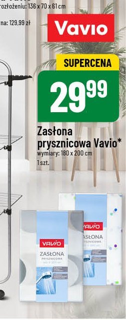 Zasłona prysznicowa 180 x 200 cm Vavio promocja