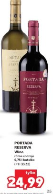 Wino Portada Reserva różne rodzaje promocja w Kaufland
