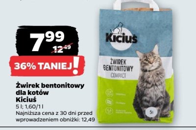 Żwirek bentonitowy dla kotów  promocja w Netto