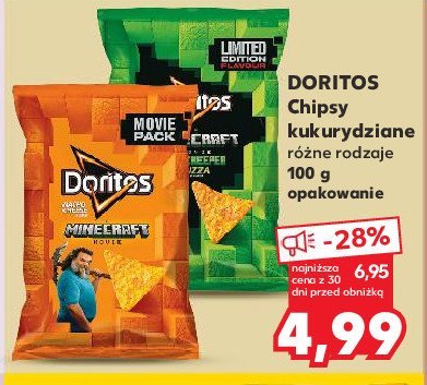 Chipsy kukurydziane minecraft movie o smaku pizzy Doritos promocja