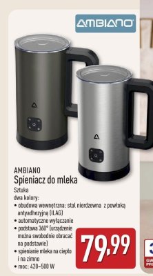 AMBIANO spieniacz do mleka promocja w Aldi