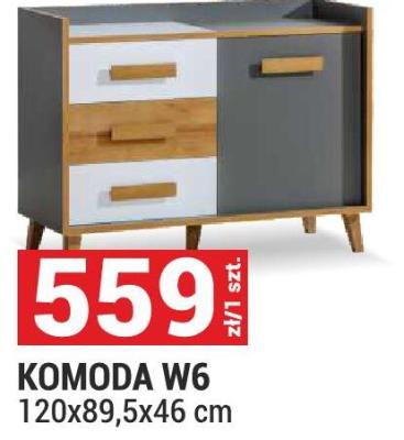 Komoda KOMODA W6 120x89,5x46 cm promocja w Merkury Market