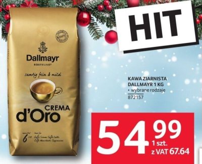 Kawa ziarnista Dallmayr 1 kg wybrane rodzaje promocja w Selgros