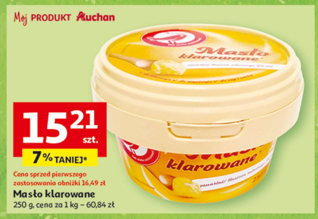 Mas艂o klarowane Auchan r贸偶norodne (logo czerwone) promocja