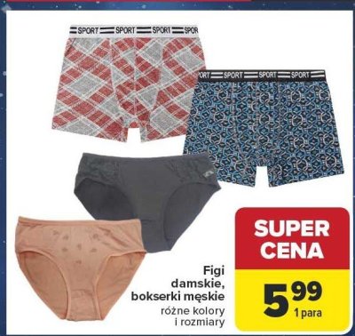 Figi damskie, różne kolory i rozmiary promocja w Carrefour