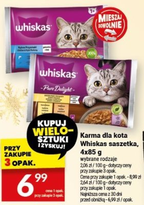 Karma dla kota Whiskas saszetka, 4x85 g promocja w Twój Market