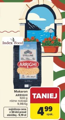 Makaron ARRIGHI STELLINE różne rodzaje promocja w Carrefour