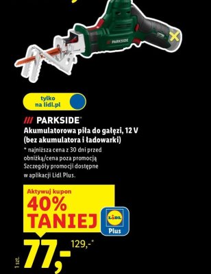 Akumulatorowa piła do gałęzi 12 V (bez akumulatora i ładowarki) promocja w Lidl