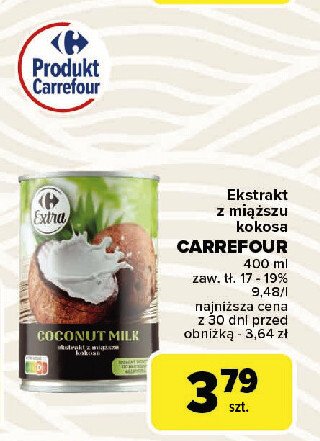 Ekstrakt z miąższu kokosa Carrefour extra promocja w Carrefour Market