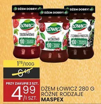 Dżem Łowicz 280g różne rodzaje Maspex promocja w Wafelek