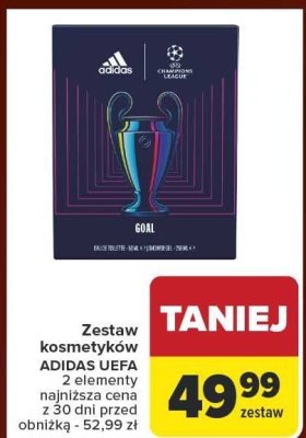 Zestaw kosmetyków ADIDAS UEFA 2 elementy promocja w Carrefour