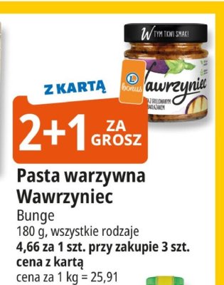 Pasta warzywna Wawrzyniec Bunge promocja w Leclerc