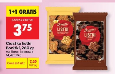 Ciastka listki kakaowe promocja w Biedronka