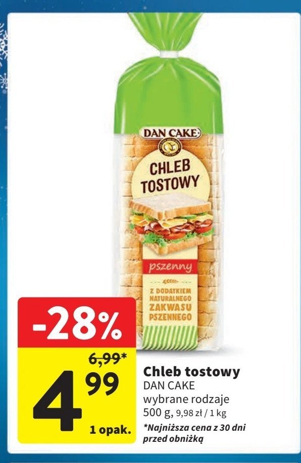 Chleb tostowy pszenny Dan cake promocja