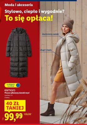 Płaszcz pikowany damski maxi promocja w Lidl