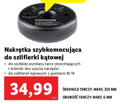 Nakr臋tka szybkomocuj膮ca do szlifierki k膮towej Parkside promocja