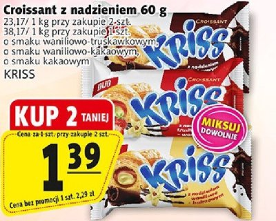Croissant z nadzieniem Kriss różne smaki promocja w Prim Market