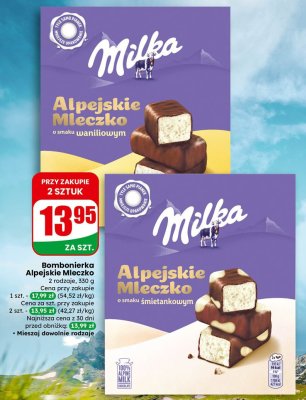 Bombonierka Alpejskie Mleczko o smaku waniliowym  promocja w Dino