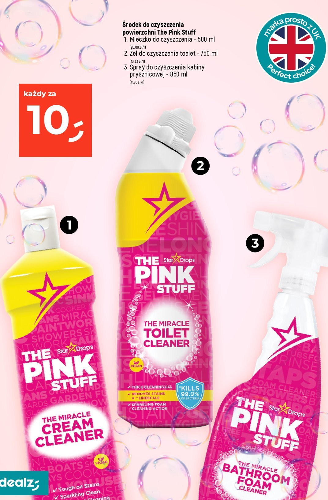 Spray do czyszczenia kabiny prysznicowej THE PINK STUFF promocja