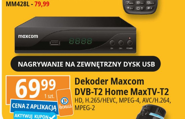 Dekoder home maxtvt2 Maxcom promocja w Leclerc