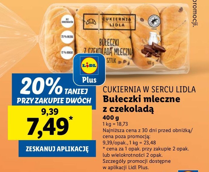Bułeczki z mleczną czekoladą Cukiernia lidla promocja w Lidl