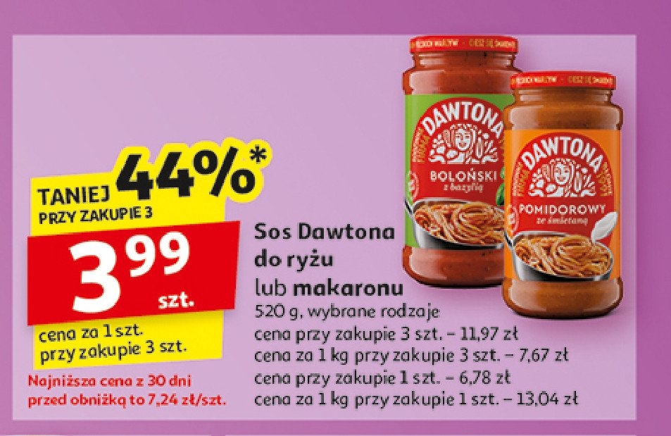 Sos boloński z bazylią Dawtona promocja w Auchan