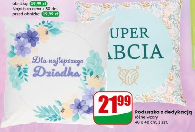 Poduszka z dedykacją różne wzory promocja w Dino
