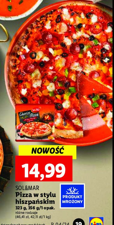 Pizza w stylu hiszpańskim Sol&mar promocja