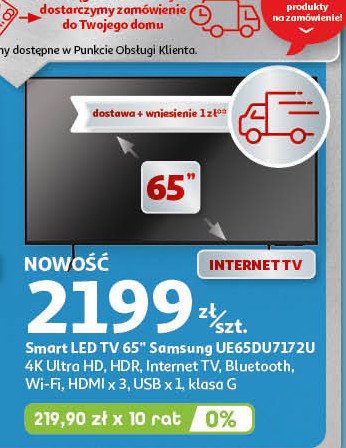 Telewizor 65" ue65du8002kxxh Samsung promocja w Auchan