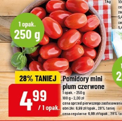 Pomidory mini plum czerwone promocja w POLOmarket