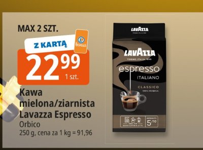 Kawa mielona/ziarnista Lavazza Espresso Orbico promocja w Leclerc