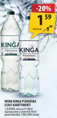 Woda Kinga Pienińska (cały asortyment) promocja w Arhelan