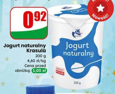 Jogurt naturalny Krasula promocja w Dino