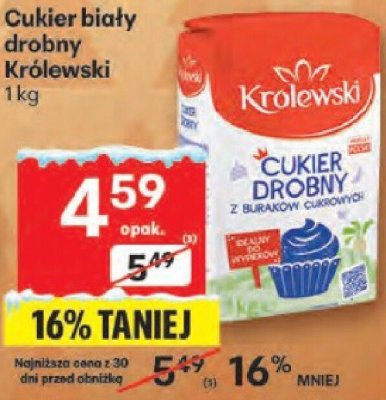 Cukier biały drobny Królewski promocja w Delikatesy Centrum