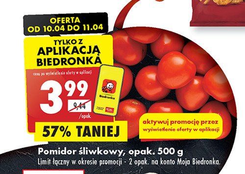 Pomidory śliwkowe promocja