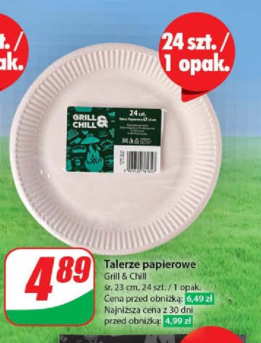 Talerze papierowe 23 cm Grill & chill promocja