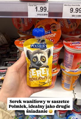 Serek waniliowy w saszetce  promocja w Dino