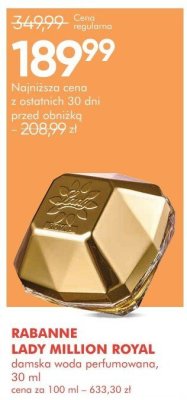 Perfumy damskie RABANNE LADY MILLION ROYAL damska woda perfumowana promocja w Super-Pharm