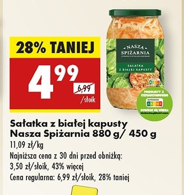 Sałatka z białej kapusty Nasza spiżarnia promocja w Biedronka