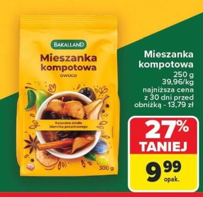 Mieszanka kompotowa owoce 250 g BAKALLAND promocja w Carrefour
