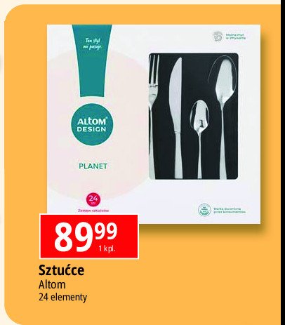 Sztućce planet Altom design promocja