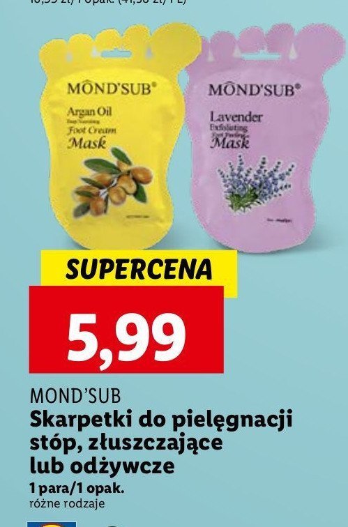 Skarpetki odżywcze do stóp argan oil Mond'sub promocja