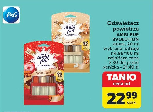 Wkłady zapachowe vanilla cookie (3 szt) Ambi pur 3volution promocja w Carrefour Market