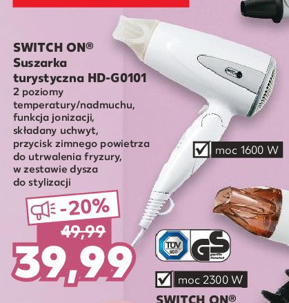 Suszarka do włosów hd-h0101 Switch on promocje
