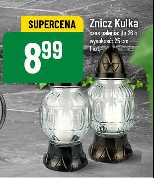 Znicz kulka 26 h 25 cm promocja