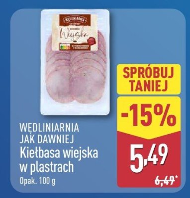 Kiełbasa wiejska w plastrach  promocja w Aldi