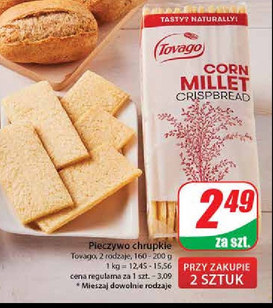 Pieczywo chrupkie kukurydza Tovago promocja