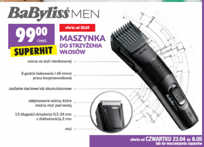 Maszynka do strzyżenia Babyliss promocja w Carrefour