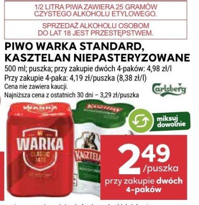 Piwo Warka Standard, Kasztelan Niepasteryzowane promocja w Stokrotka